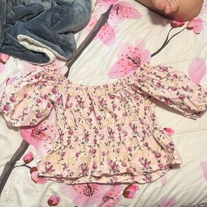 Celebrity Pink Floral Blouse with Pink and Purple Accents